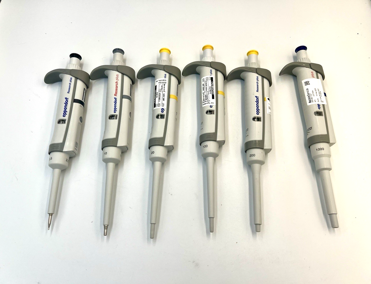 Eppendorf Research Plus Pipette set of 6 P2.5 10 20 100 200 1000, cali, new seal
