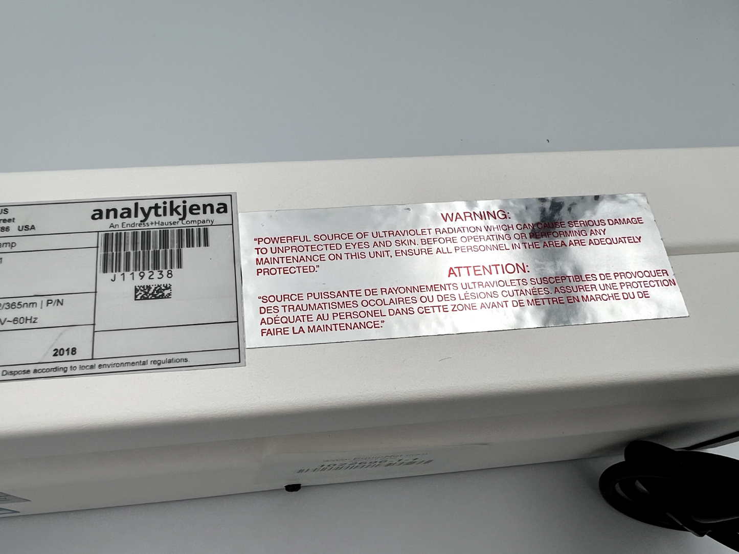 Analytik Jena UV Lamp UVP 3UV lamp tested