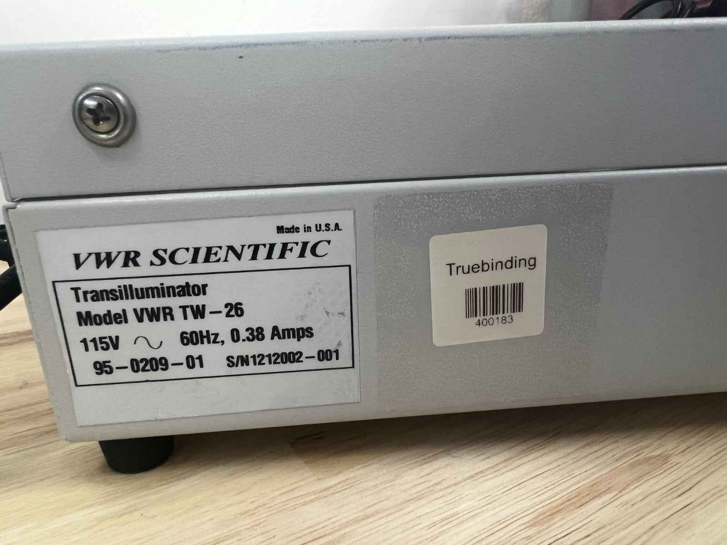 VWR White Light Transilluminator TESTED TW26