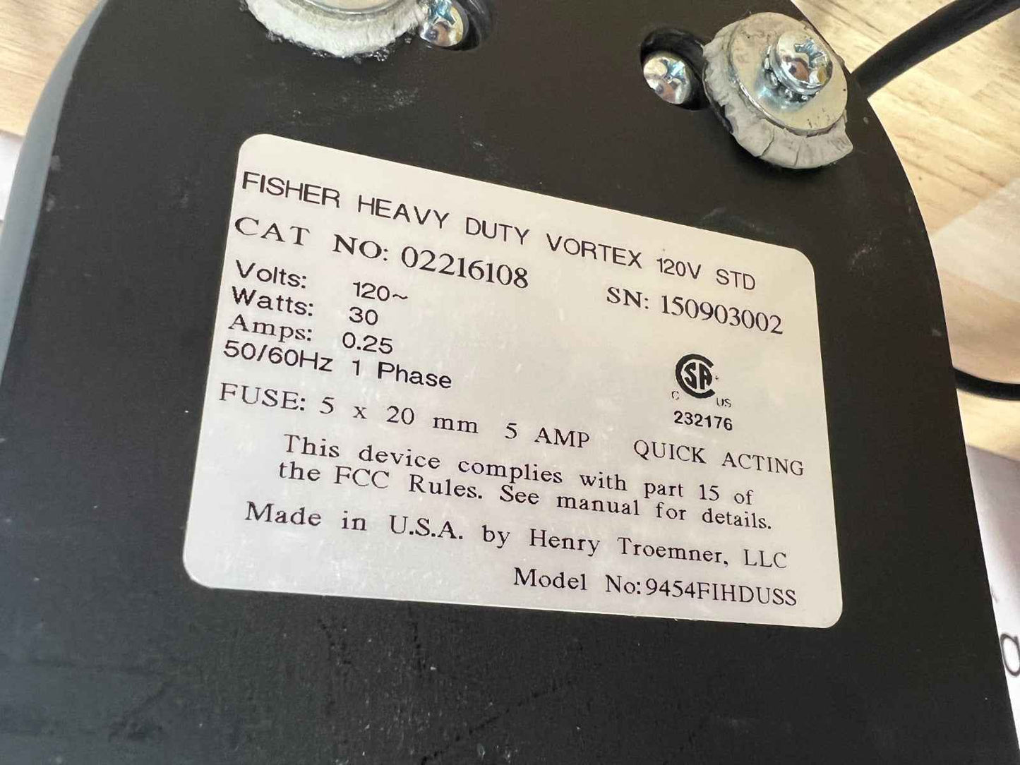 Fisher Scientific Heavy Duty Standard Vortex Mixer with Cup Head