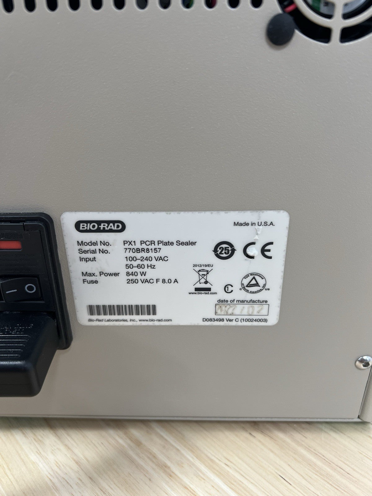 BioRad PX1 PCR Plate Sealer TESTED with Warranty 30days Manufactured 2022 Feb - Labnob