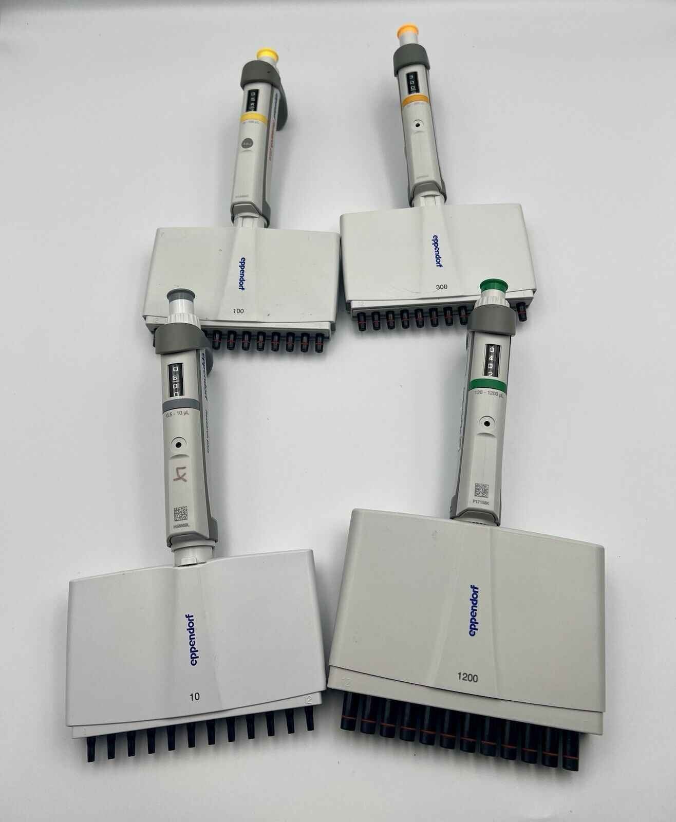 Eppendorf Pipette Multiple Channels Set - 4 Research Plus 12 Channel Pipettes - Labnob