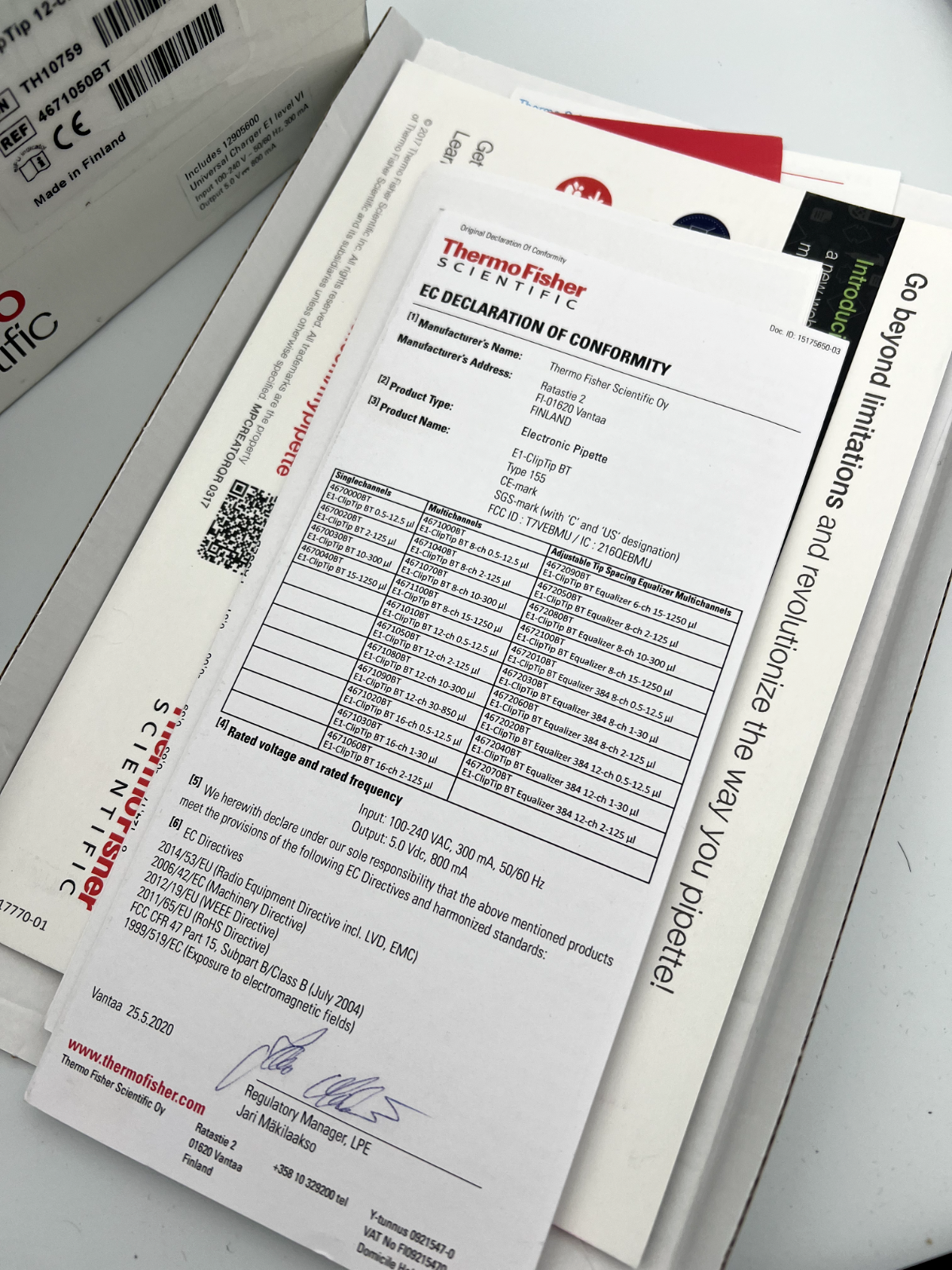 Thermo E1-ClipTip™ Bluetooth Electronic 12 channel 2-125ul Pipette 4671050BT - Labnob
