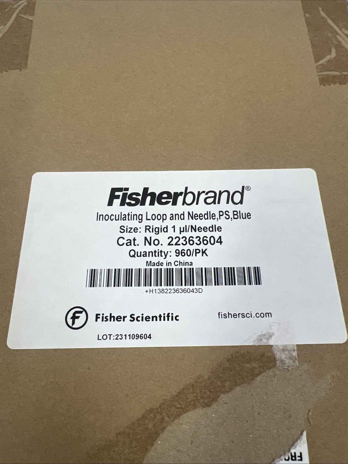 CASE OF 960 Fisher Brand 22-363-604, Inoculating Loops/Needles 96 PACKS OF 10