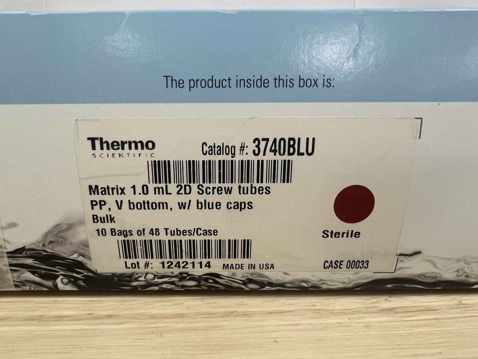 Thermo Matrix 3740BLU 1.0 mL 2D SCREW Tubes pp V-Bottom, W/blue Caps
