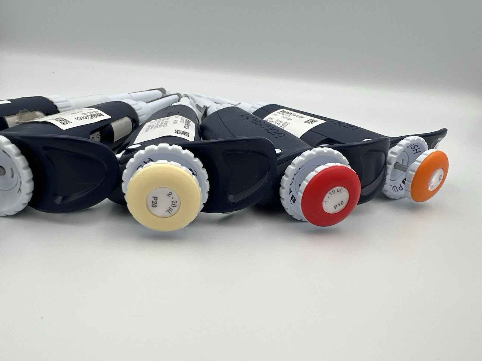 Set Of 5 Gilson Pipetman L new style neo Pipettes P2 10 20 200 1000 - Labnob