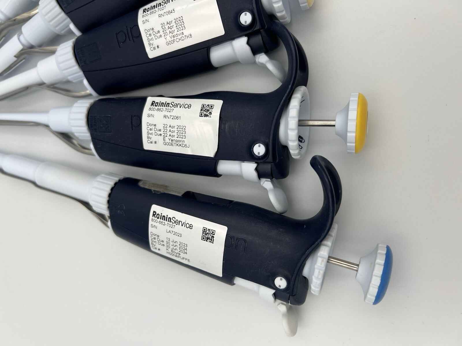 Set Of 5 Gilson Pipetman L new style neo Pipettes P2 10 20 200 1000 - Labnob