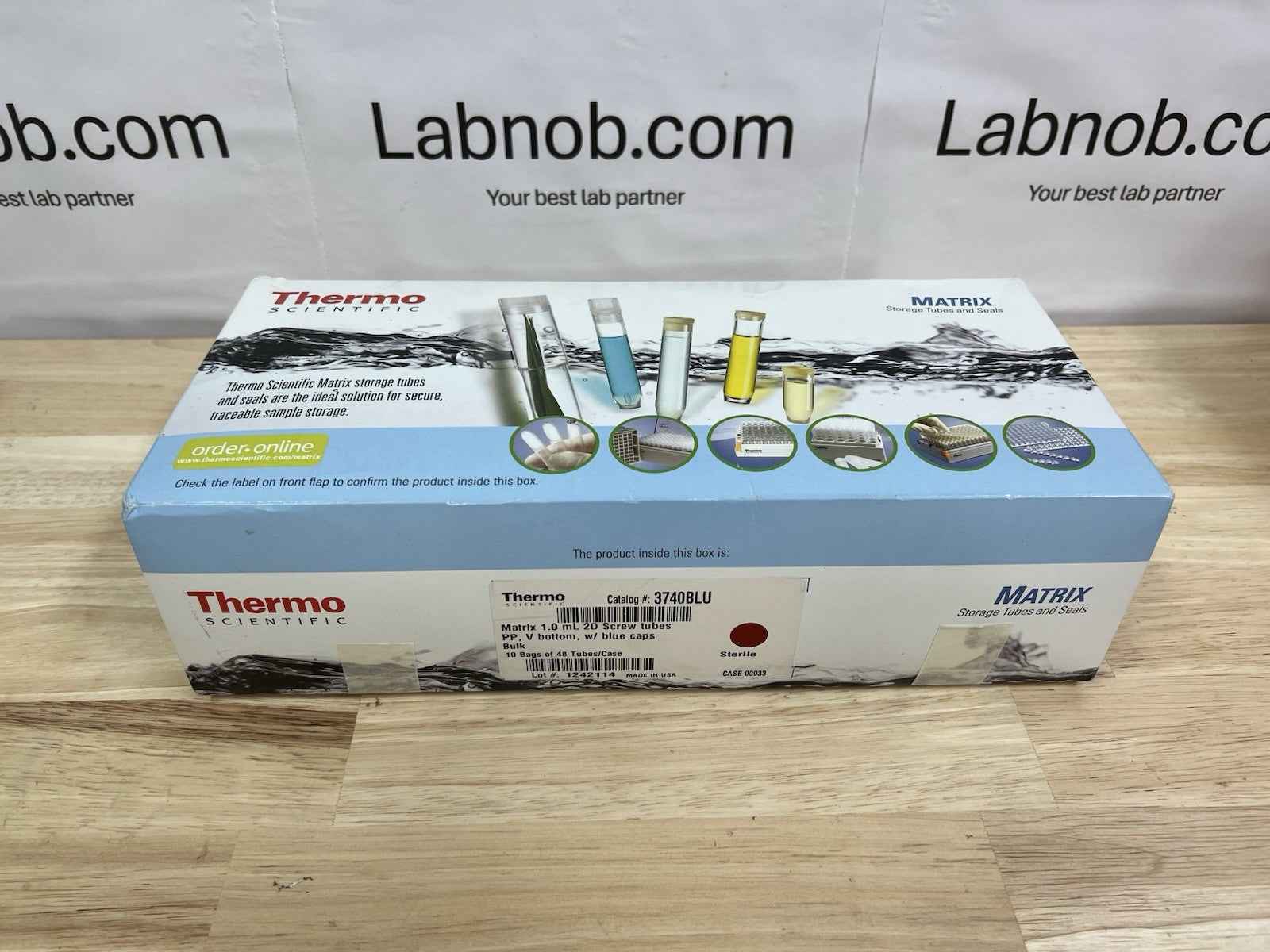 Thermo Matrix 3740BLU 1.0 mL 2D SCREW Tubes pp V-Bottom, W/blue Caps
