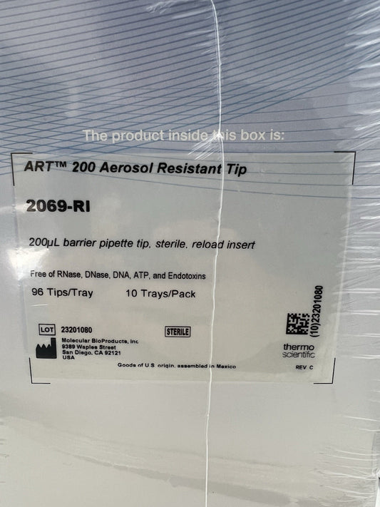 Thermo Scientific 2069-RI ART Tips 200uL, Aerosol Resistant Tip, 960/Pack - Labnob