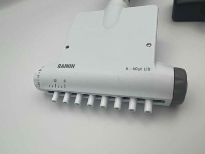 Rainin E4 EA8-50 XLS Adjustable Spacer LTS 5-50ul Pipette w/charger+ battery - Labnob