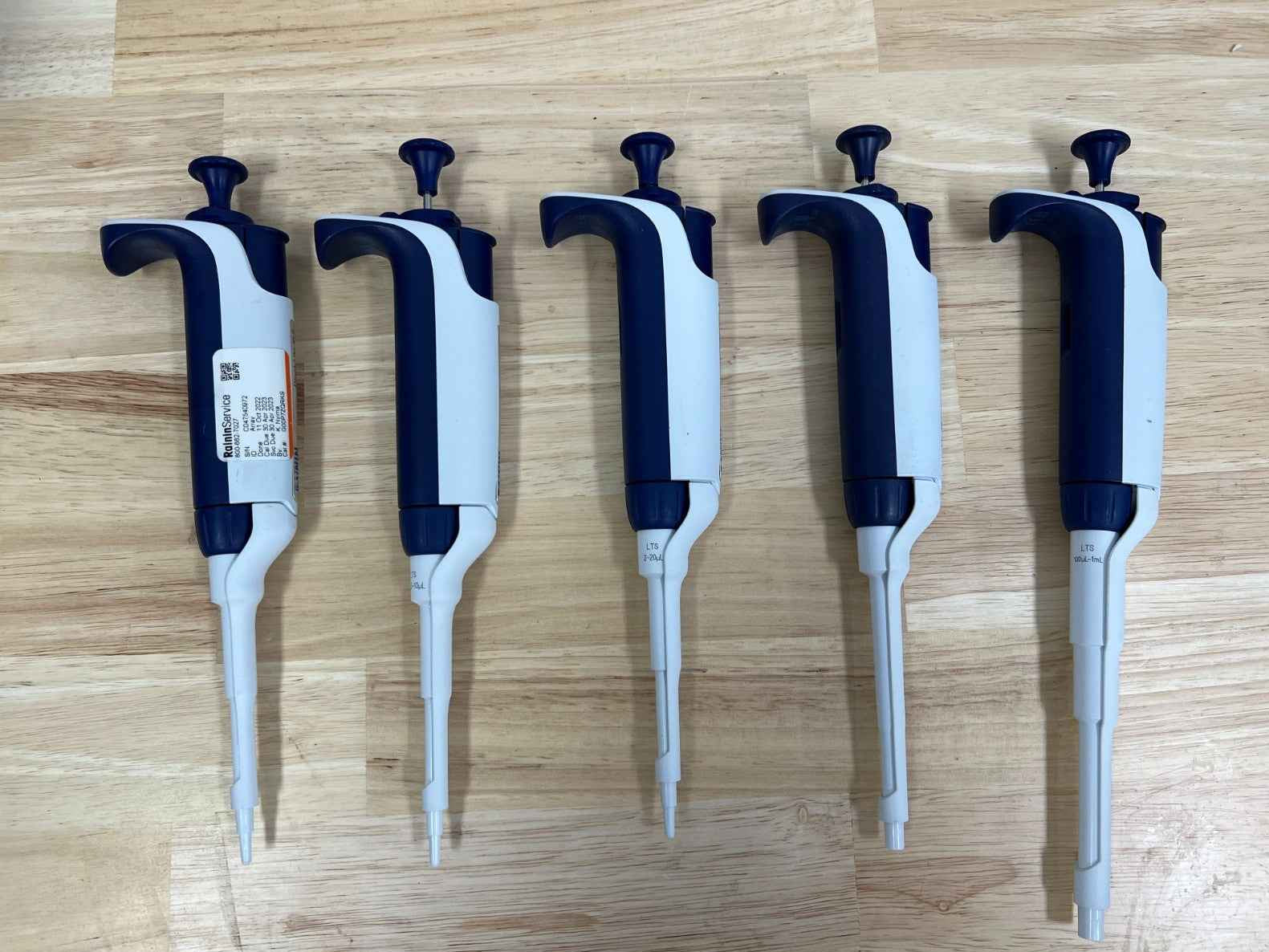 Rainin Pipette Pipet-Lite XLS LTS L2 10 20 200 1000. 0.1-1000ul Set Of 5