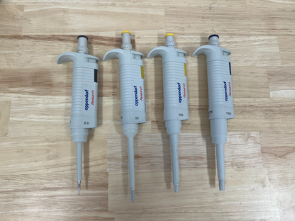 Eppendorf Research Pipette set 1000, 200, 20 & 10 uL: Calibrated New Seal