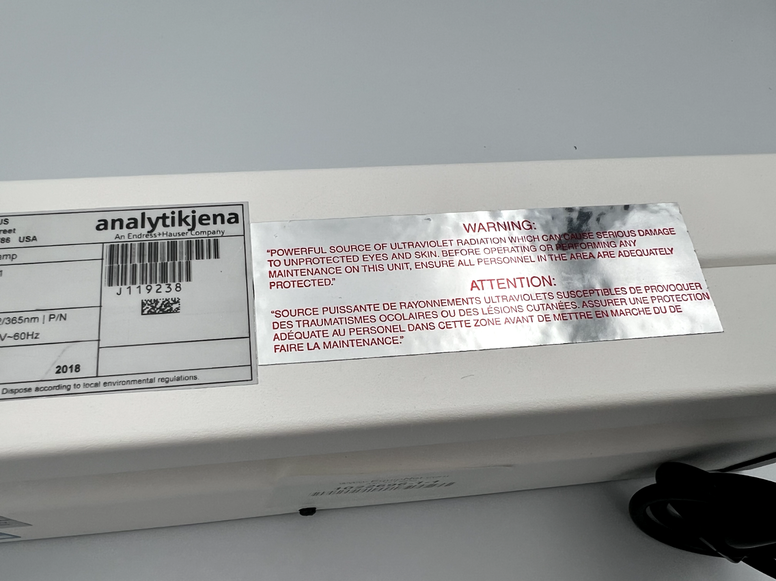 Analytik Jena UV Lamp UVP 3UV lamp tested