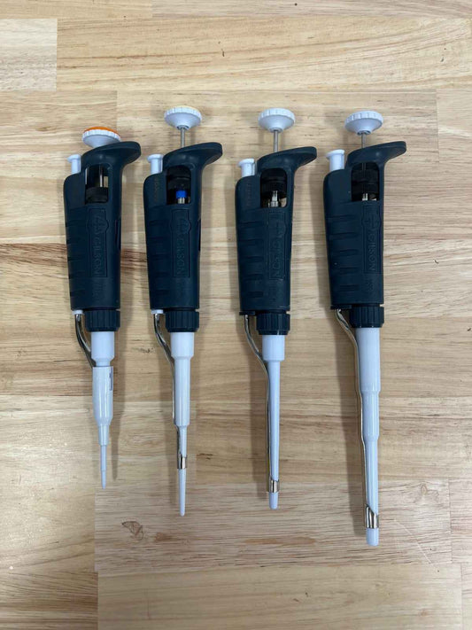 Gilson Pipetman Pipette Set P1000, 200, 20 & 2 uL: Calibrated New Seal