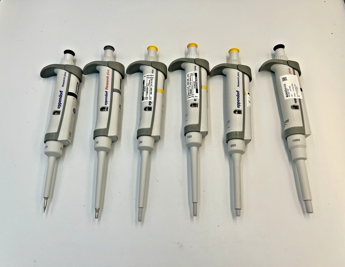 Eppendorf Research Plus Pipette set of 6 P2.5 10 20 100 200 1000, cali, new seal