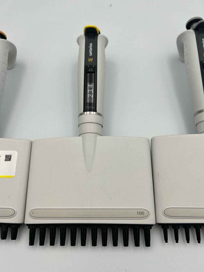 Set Of 3 Sartorius/Biohit Tacta 12 Channel Pipettes P 10 100 300 - Labnob