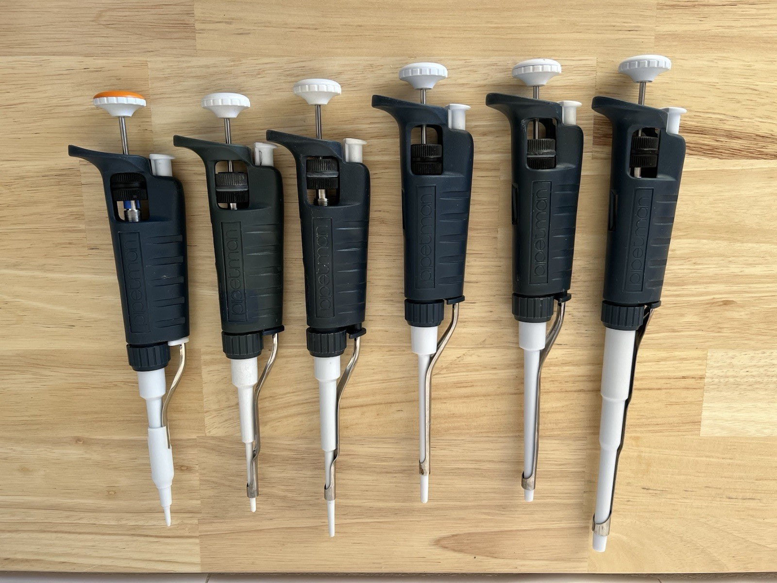 Gilson Pipetman Pipette Set P1000, 200, 100, 20, 10 & 2: Calibrated New Seal - Labnob