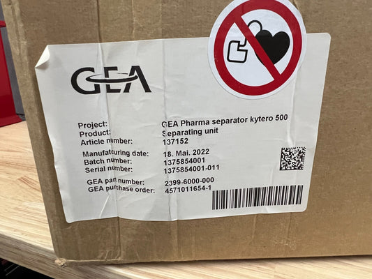 GEA Pharma separator kytero 500 separating unit 2399-6000-000 - Labnob
