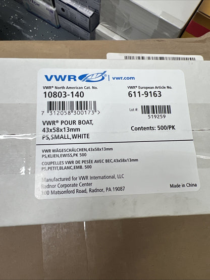 VWR Pour Boat Dishes, Small, 10803-140, White - Labnob