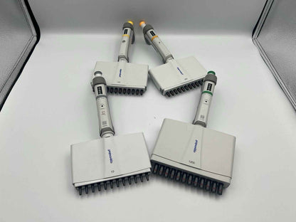 Eppendorf Pipette Multiple Channels Set - 4 Research Plus 12 Channel Pipettes - Labnob
