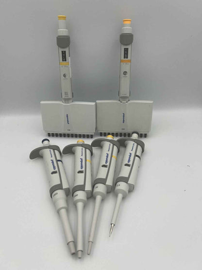 Set of 6 Eppendorf Research Plus Pipette | 4* Single, 2* 12 Channel - Labnob