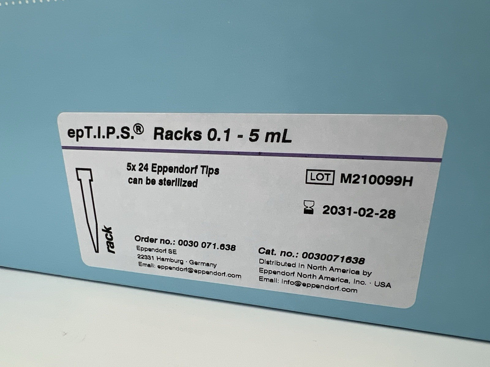 EPPENDORF 0030071638 epTIps rack 0.1- 5ml Expire 2031 - Labnob