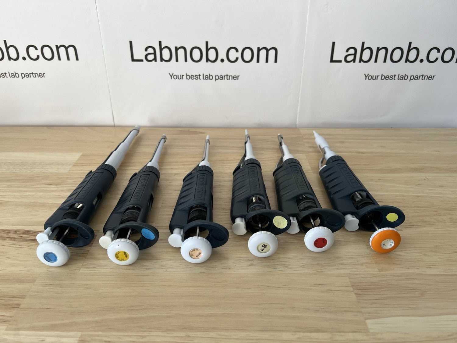 Gilson Pipetman Pipette Set P1000, 200, 100, 20, 10 & 2: Calibrated New Seal - Labnob
