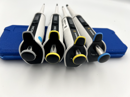 Set Of 4 Sartorius tacta Pipettes P10 20 200 1000 Calibrated tested - Labnob