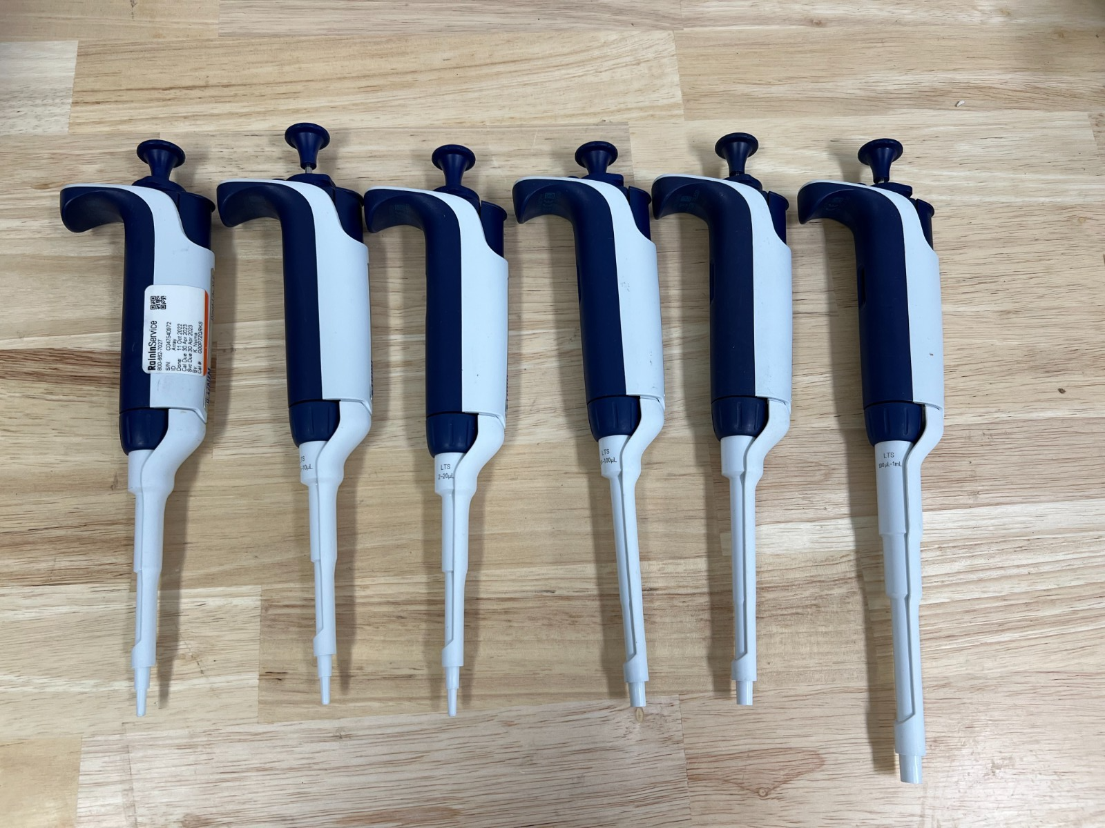 Set Of 6 Rainin Pipet-lite XLS LTS pipette P2 10 20 100 200 1000 Cali New Seal - Labnob