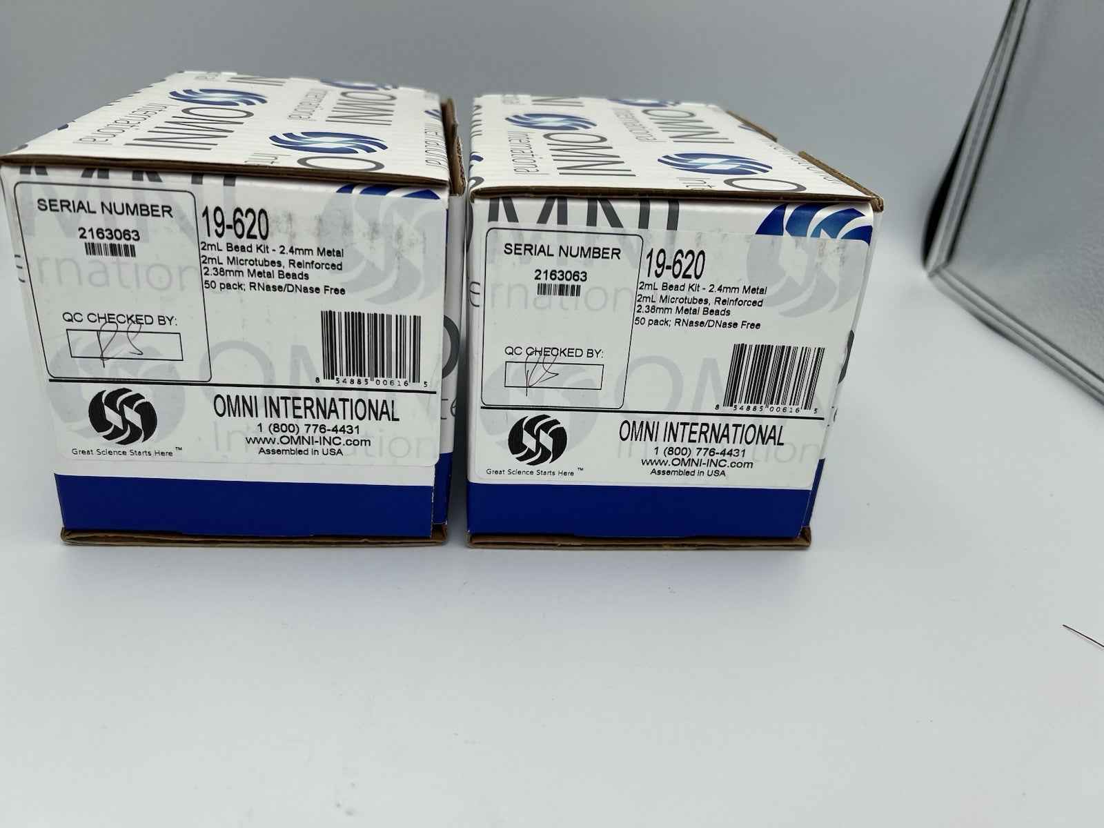 Lot Of 2 omni 19-620 2ml Bead Kit 2.4nm Metal SN 2163063 - Labnob