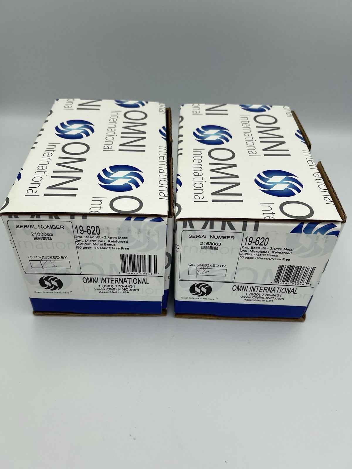 Lot Of 2 omni 19-620 2ml Bead Kit 2.4nm Metal SN 2163063 - Labnob